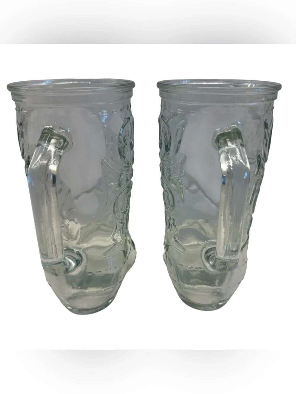 Vintage Cowboy Boot Glass Mugs Set Western Barware Ranch Decor Cowboy Cups Texas